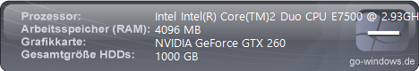 Intel Intel(R) Core(TM)2 Duo CPU E7500
