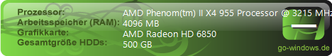 Ati Radeon HD 6850 AMD Phenom II X4 955