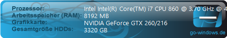I7 860 8GB GTX260 