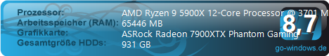 Ryzen 9 5900X, Radeon RX 7900XTX