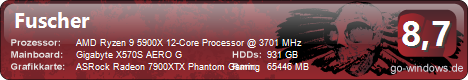 Ryzen 9 5900X, Radeon RX 7900XTX