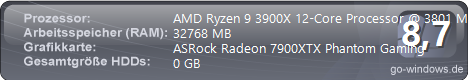Ryzen 9 3900X, Radeon RX 7900XTX