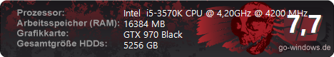 i5-3570k mit GTX 970 Black (gehört nun meiner Frau)