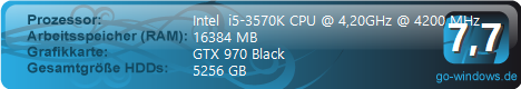 i5-3570k mit GTX 970 Black (gehört nun meiner Frau)