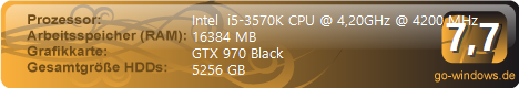 i5-3570k mit GTX 970 Black (gehört nun meiner Frau)