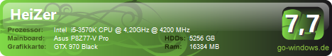 i5-3570k mit GTX 970 Black (gehört nun meiner Frau)