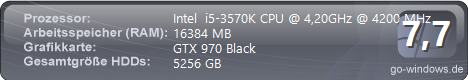i5-3570k mit GTX 970 Black (gehört nun meiner Frau)