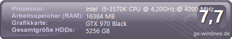 i5-3570k mit GTX 970 Black (gehört nun meiner Frau)