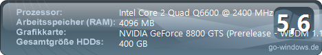 Intel Q6600 @ 3600Ghz