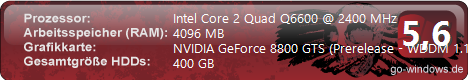 Intel Q6600 @ 3600Ghz