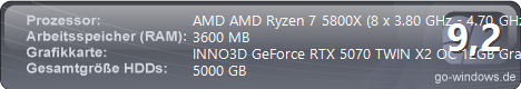 Gaming PC BigSmoke Simulator Edition - Ryzen 7 5800X - RTX 3060TI 
