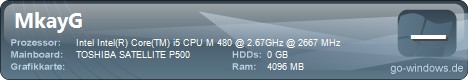 Toshiba Satellite p500