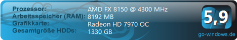 Second System 2.0-FX 8150 + Gigabyte HD 7970 OC