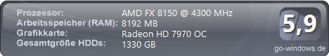 Second System 2.0-FX 8150 + Gigabyte HD 7970 OC