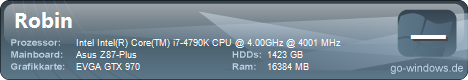 i7 4790k, 16GB DDR3, GTX 970
