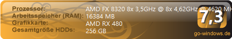 AMD FX 8320 + RX 480 (Zurzeit zerlegt)