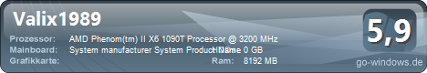 AMD Phenom II X6 Valmir Win7