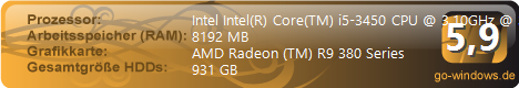 Intel Core i5-3450 +SAPPHIRE NITRO R9 380 4G D5