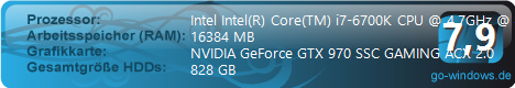 i7-6700k @ 4.7GHz + Wasserkühlung