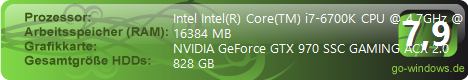 i7-6700k @ 4.7GHz + Wasserkühlung