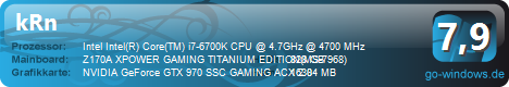 i7-6700k @ 4.7GHz + Wasserkühlung