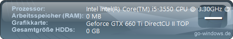 Der Gerät; i5 3550 + GTX 660 Ti OC