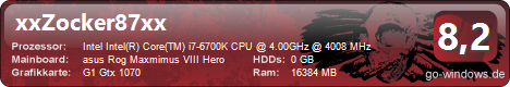 Intel i7 6700k Asus Rog Maximus VIII Hero