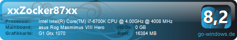 Intel i7 6700k Asus Rog Maximus VIII Hero