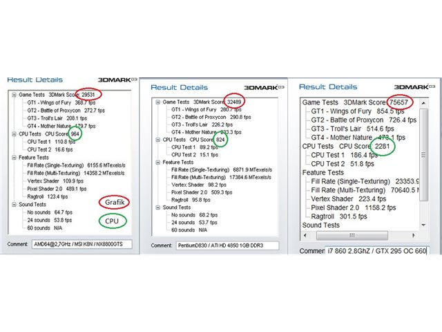 Benchmark Vergleich meiner "drei" Rechner^^