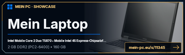 PC-Showcase Mein Laptop von Bluefader auf MEIN PC