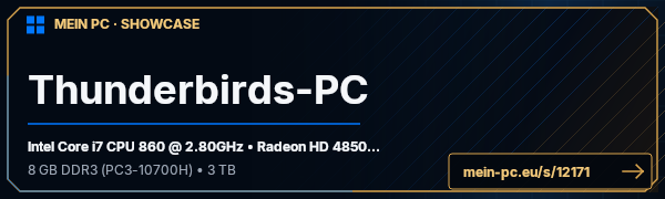PC-Showcase Thunderbirds-PC von Thunderbird auf MEIN PC