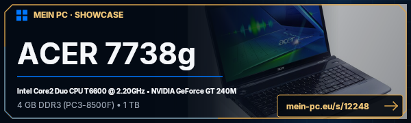 PC-Showcase ACER 7738g von Killermücke auf MEIN PC