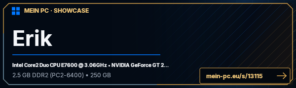 PC-Showcase Erik von CrazyErik auf MEIN PC