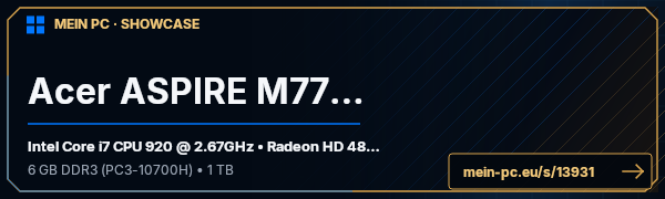 PC-Showcase Acer ASPIRE M7720 von SHADoW auf MEIN PC