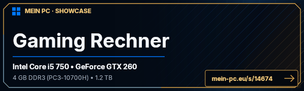 PC-Showcase Gaming Rechner von eXoFoX auf MEIN PC
