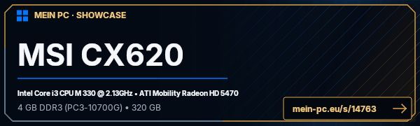 PC-Showcase MSI CX620 von Ophidian auf MEIN PC