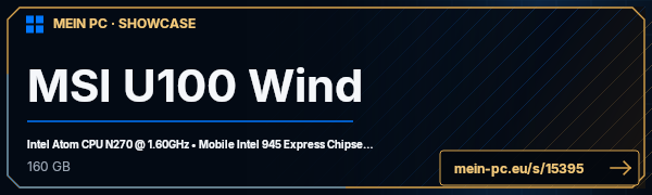 PC-Showcase MSI U100 Wind von MrBoone auf MEIN PC