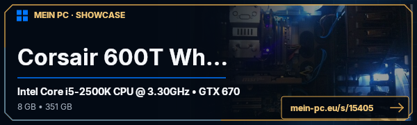 PC-Showcase Corsair 600T White von Alenithial auf MEIN PC