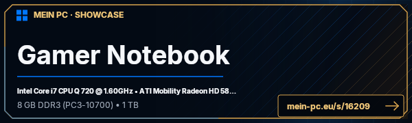 PC-Showcase Gamer Notebook von thx4nothing auf MEIN PC