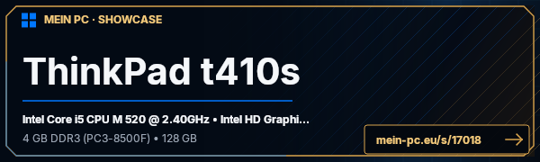 PC-Showcase ThinkPad t410s von DonShawn auf MEIN PC
