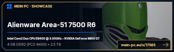 PC-Showcase Alienware Area-51 7500 R6 von Seitenladefehler auf MEIN PC