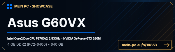 PC-Showcase Asus G60VX von Hustla187 auf MEIN PC