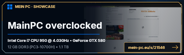 PC-Showcase MainPC overclocked von Lunixx auf MEIN PC