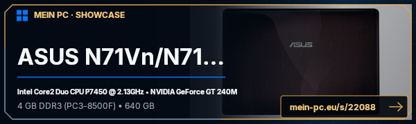 PC-Showcase ASUS N71Vn/N71Vg von Fetzi auf MEIN PC