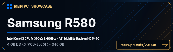 PC-Showcase Samsung R580 von Tobi1992 auf MEIN PC