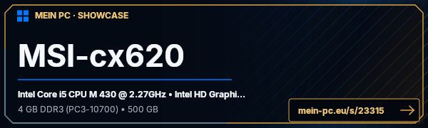 PC-Showcase MSI-cx620 von D4NNY auf MEIN PC