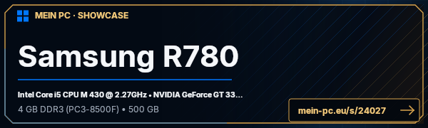 PC-Showcase Samsung R780 von eXtasy auf MEIN PC