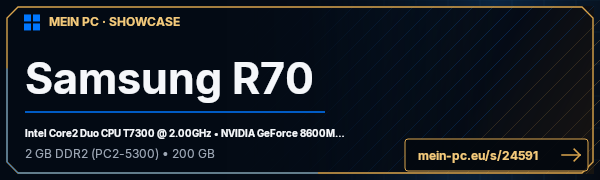 PC-Showcase Samsung R70 von Cookie600 auf MEIN PC