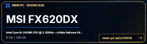 PC-Showcase MSI FX620DX von Horst17 auf MEIN PC