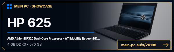 PC-Showcase HP 625 von Windows-Azure auf MEIN PC